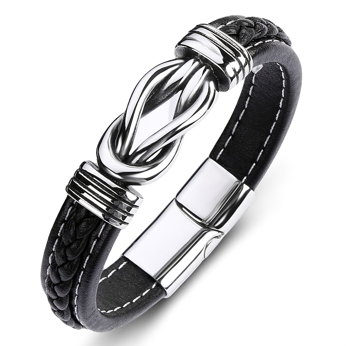 Men's Creative Solid Punk PU Leather Bracelet